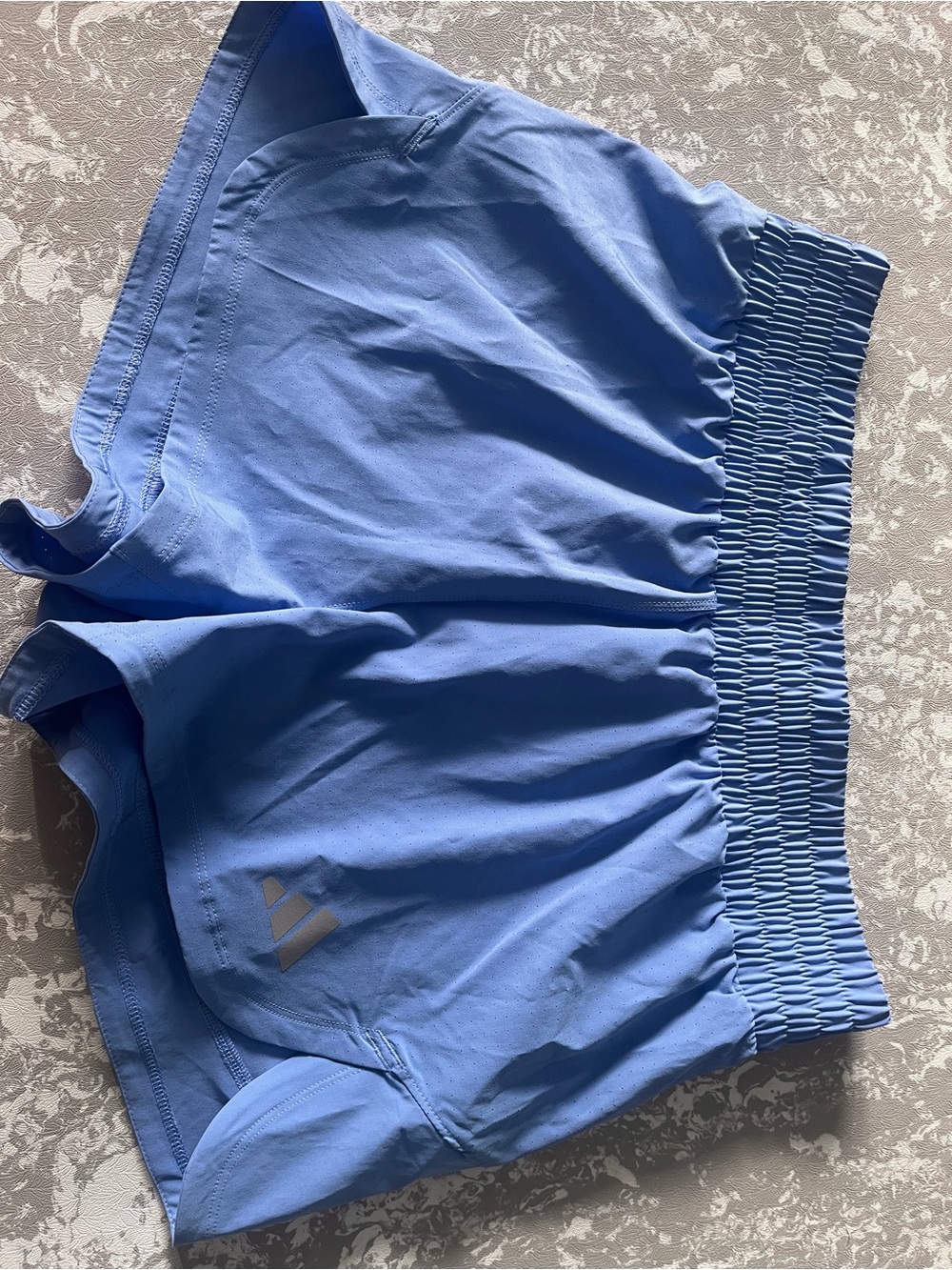 adidas Light Blue Athletic Shorts - Elastic Waist Running Shorts